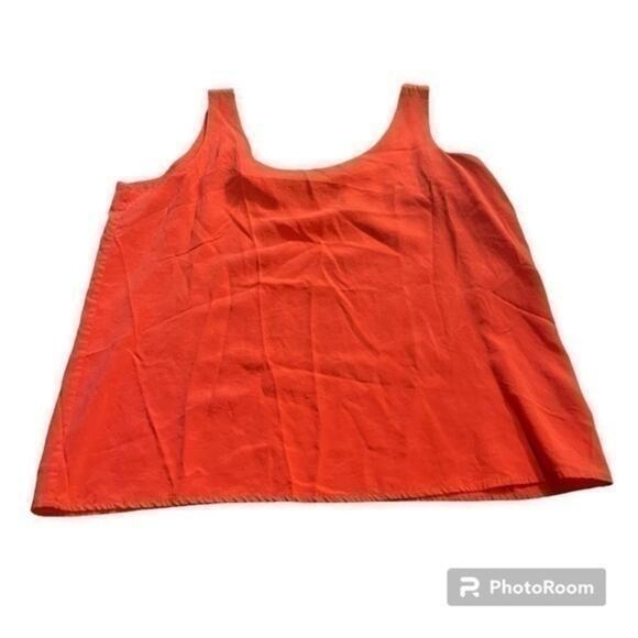 Vintage Linda Allard/ Ellen Tracey 100% silk salmon orange tank top blouse - Picture 1 of 5